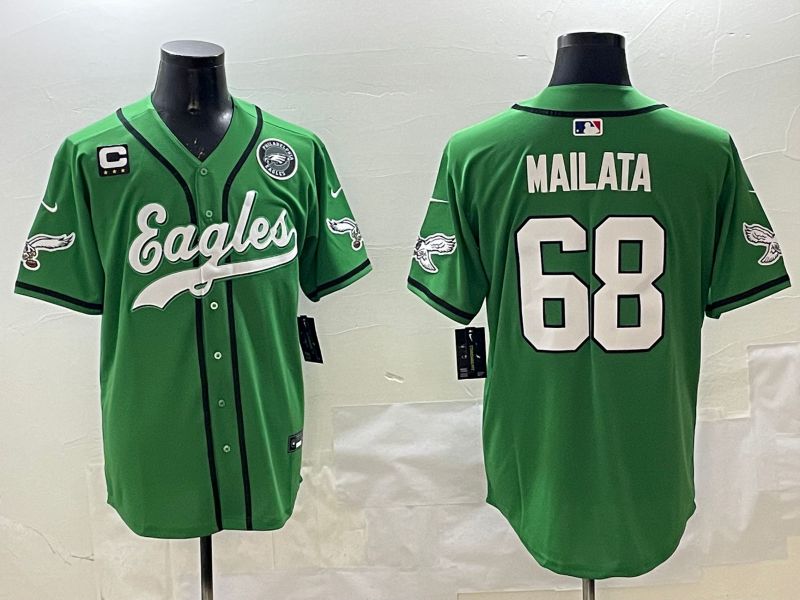 Men Philadelphia Eagles #68 Mailata Green three generations Jointly Name 2025 Nike Limited NFL Jersey style 3